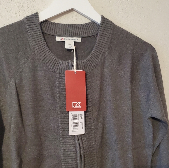 Cutter & Buck Broadview Cardigan - Charcoal Grey - Picture 3 of 8